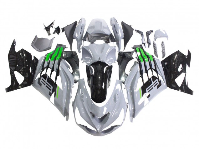 Rabatt Kawasaki ZX14R ZZR1400 Motorrad Verkleidung 2012-2024 - Grau Grun Schwarz