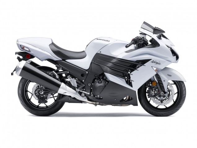 Rabatt Kawasaki ZX14R ZZR1400 Motorrad Verkleidung 2012-2024 - Weiss Matt Schwarz