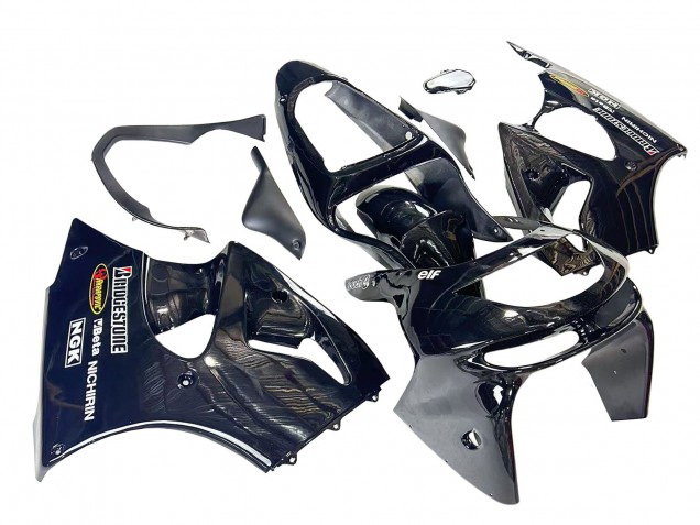 Rabatt Kawasaki ZX6R Motorrad Verkleidung 1998-1999 - Glanzendes Schwarz Gelb Elf Bridgestone