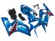 Rabatt Kawasaki ZX6R Motorrad Verkleidung 2003-2004 - Blau Weiss Rot Hai