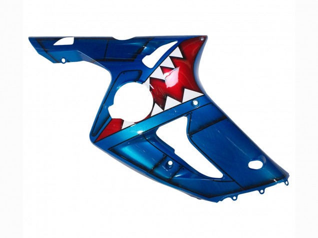 Rabatt Kawasaki ZX6R Motorrad Verkleidung 2003-2004 - Blau Weiss Rot Hai