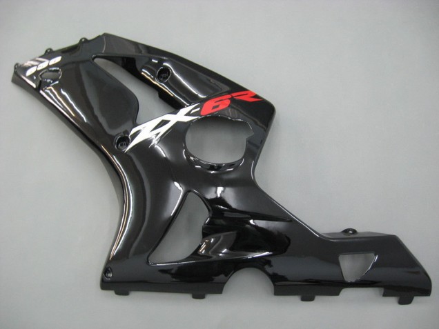 Rabatt Kawasaki ZX6R Motorrad Verkleidung 2003-2004 - Glanzendes Schwarz