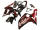 Rabatt Kawasaki ZX6R Motorrad Verkleidung 2003-2004 - Glanzendes Schwarz Rot Flamme