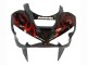 Rabatt Kawasaki ZX6R Motorrad Verkleidung 2003-2004 - Glanzendes Schwarz Rot Flamme