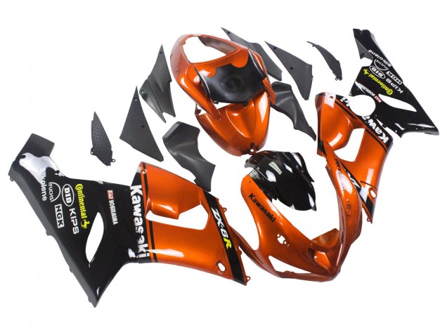 Rabatt Kawasaki ZX6R Motorrad Verkleidung 2005-2006 - Orange Schwarz