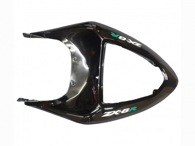 Rabatt Kawasaki ZX6R Motorrad Verkleidung 2005-2006 - Glanzendes Schwarz Grun Flamme