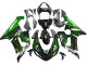 Rabatt Kawasaki ZX6R Motorrad Verkleidung 2005-2006 - Glanzendes Schwarz Grun Flamme