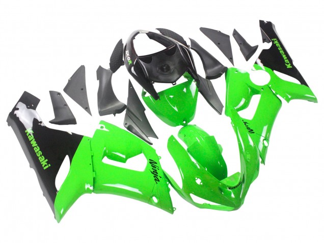Rabatt Kawasaki ZX6R Motorrad Verkleidung 2005-2006 - Grun Schwarz Ninja