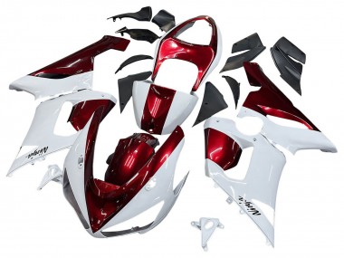 Rabatt Kawasaki ZX6R Motorrad Verkleidung 2005-2006 - Weiss Rot