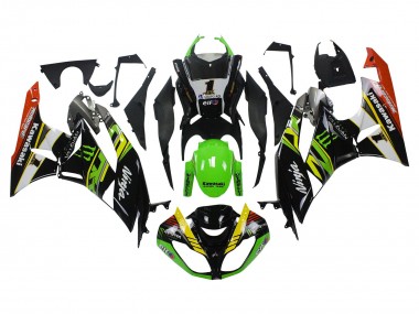 Rabatt Kawasaki ZX6R Motorrad Verkleidung 2009-2012 - Grun Glanzendes Schwarz Gelb Weiss Rot Elf Monster
