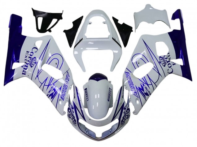 Rabatt Suzuki GSXR 600 / GSXR 750 Motorrad Verkleidung 2001-2003 - Weiss Blau Corona Alstare
