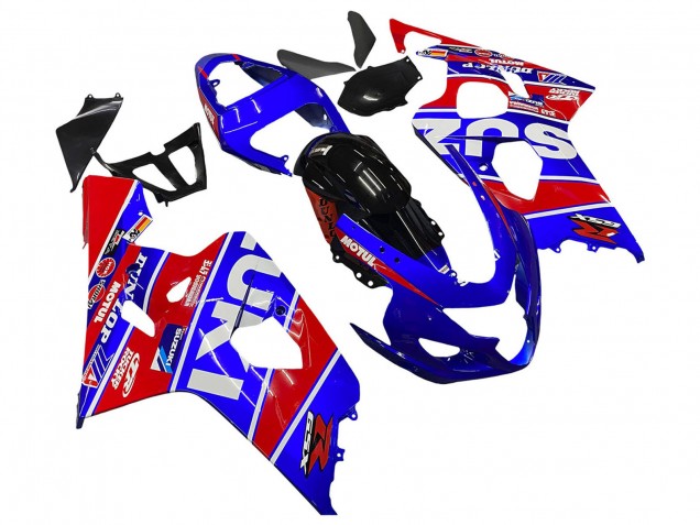 Rabatt Suzuki GSXR 600 / GSXR 750 Motorrad Verkleidung 2004-2005 - Blau Rot Schwarz Motul Dunlop