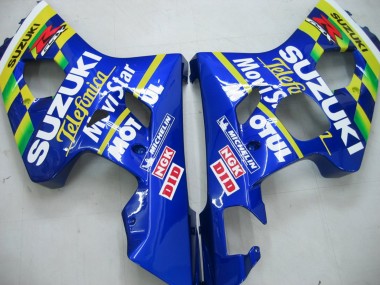 Rabatt Suzuki GSXR 600 / GSXR 750 Motorrad Verkleidung 2004-2005 - Blau Weiss Gelb Grun Telefumica Motul MoviStar