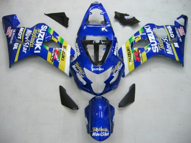 Rabatt Suzuki GSXR 600 / GSXR 750 Motorrad Verkleidung 2004-2005 - Blau Weiss Gelb Grun Telefumica Motul MoviStar