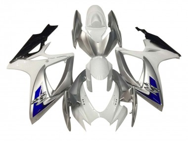 Rabatt Suzuki GSXR 600 / GSXR 750 Motorrad Verkleidung 2006-2007 - Weiss Silber Blau Schwarz