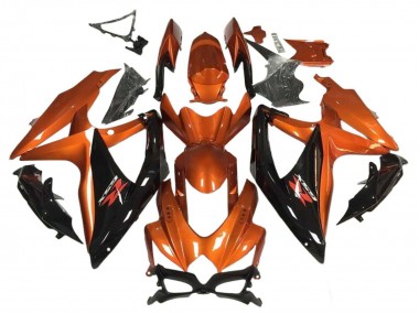 Rabatt Suzuki GSXR 600 / GSXR 750 Motorrad Verkleidung 2008-2010 - Orange Glanzendes Schwarz