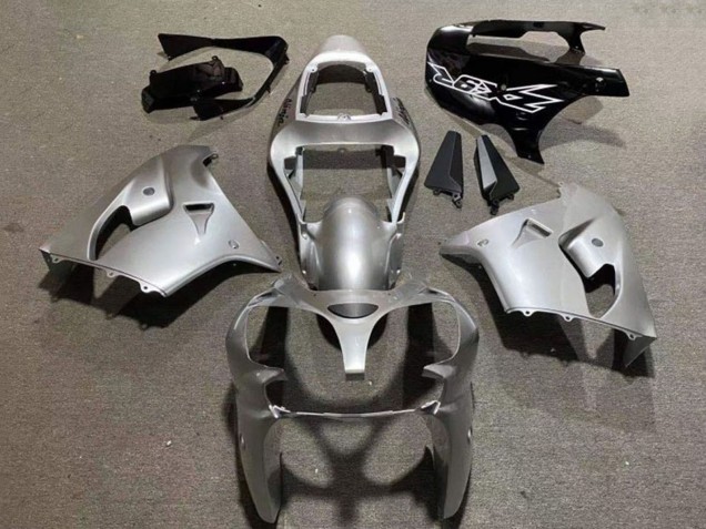 Rabatt Kawasaki ZX9R Motorrad Verkleidung 2002-2003 - Silber Glanzendes Schwarz