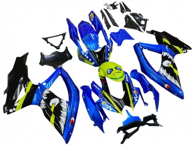 Rabatt Suzuki GSXR 600 / GSXR 750 Motorrad Verkleidung 2008-2010 - Blau Fluoreszierendes Grun Hai