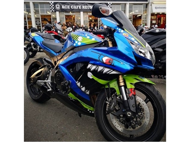 Rabatt Suzuki GSXR 600 / GSXR 750 Motorrad Verkleidung 2008-2010 - Blau Fluoreszierendes Grun Hai