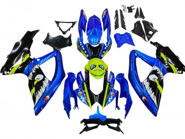 Rabatt Suzuki GSXR 600 / GSXR 750 Motorrad Verkleidung 2008-2010 - Blau Fluoreszierendes Grun Hai