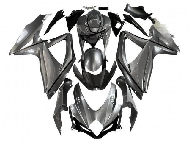 Rabatt Suzuki GSXR 600 / GSXR 750 Motorrad Verkleidung 2008-2010 - Matt Grau Schwarz