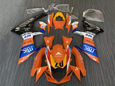 Rabatt Suzuki GSXR 600 / GSXR 750 Motorrad Verkleidung 2008-2010 - Orange Blau Weiss Schwarz ITEC