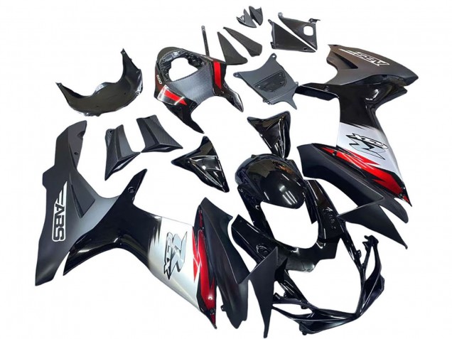 Rabatt Suzuki GSXR 600 / GSXR 750 Motorrad Verkleidung 2011-2024 - Glanzendes Schwarz Geschmiedet Carbonfaser Silber Rot