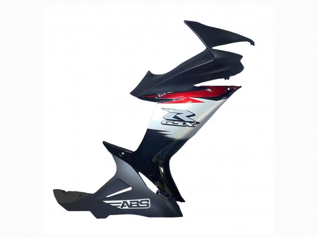 Rabatt Suzuki GSXR 600 / GSXR 750 Motorrad Verkleidung 2011-2024 - Glanzendes Schwarz Geschmiedet Carbonfaser Silber Rot