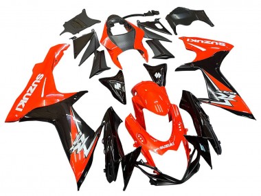 Rabatt Suzuki GSXR 600 / GSXR 750 Motorrad Verkleidungen Kit 2011-2024 - Rot Glanzendes Schwarz