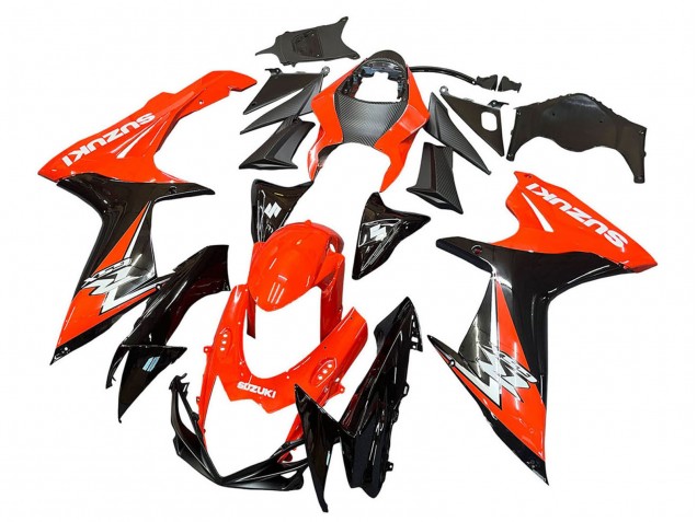 Rabatt Suzuki GSXR 600 / GSXR 750 Motorrad Verkleidungen Kit 2011-2024 - Rot Glanzendes Schwarz