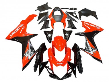 Rabatt Suzuki GSXR 600 / GSXR 750 Motorrad Verkleidungen Kit 2011-2024 - Rot Glanzendes Schwarz