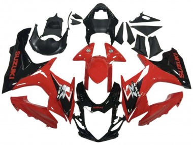 Rabatt Suzuki GSXR 600 / GSXR 750 Motorrad Verkleidung 2011-2024 - Rot Glanzendes Schwarz