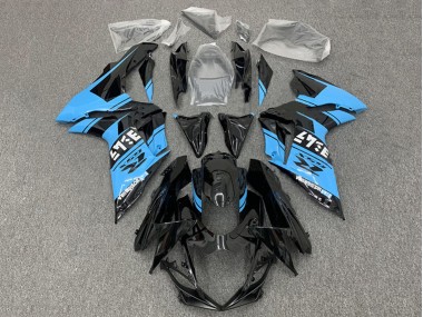 Rabatt Suzuki GSXR 600 / GSXR 750 Motorrad Verkleidung 2011-2024 - Glanzendes Schwarz Hellblau