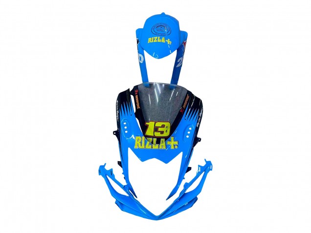 Rabatt Suzuki GSXR 600 / GSXR 750 Motorrad Verkleidung 2011-2024 - Blau Gold Rot Schwarz Rizla