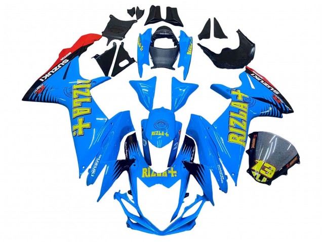 Rabatt Suzuki GSXR 600 / GSXR 750 Motorrad Verkleidung 2011-2024 - Blau Gold Rot Schwarz Rizla