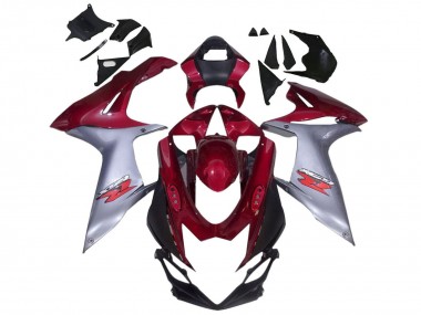 Rabatt Suzuki GSXR 600 / GSXR 750 Motorrad Verkleidung 2011-2024 - Rot Silber