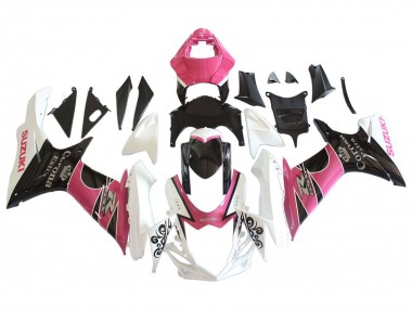 Rabatt Suzuki GSXR 600 / GSXR 750 Motorrad Verkleidung 2011-2024 - Weiss Rosa Schwarz Corona