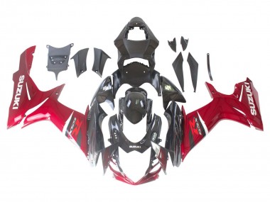 Rabatt Suzuki GSXR 600 / GSXR 750 Motorrad Verkleidung 2011-2024 - Rot Glanzendes Schwarz