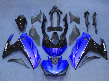 Rabatt Yamaha YZF R3/R25 Motorrad Verkleidung Kit 2015-2018 - Blau Glanzendes Schwarz