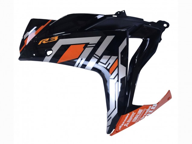 Rabatt Yamaha YZF R3/R25 Motorrad Verkleidung 2015-2018 - Blau Orange Silber Yamalube