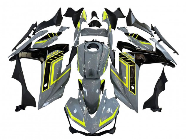 Rabatt Yamaha YZF R3/R25 Motorrad Verkleidung 2015-2018 - Nardo Grau Neon Gelb Schwarz