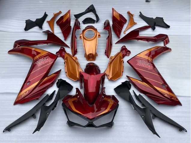 Rabatt Yamaha YZF R3/R25 Motorrad Verkleidung 2015-2018 - Rot Orange