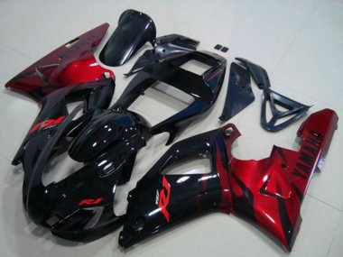 Rabatt Yamaha YZF R1 Motorrad Verkleidung 1998-1999 - Glanzendes Schwarz Rot