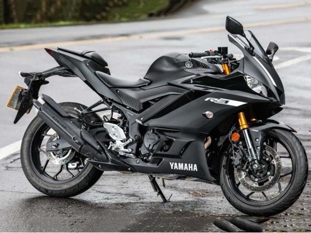 Rabatt Yamaha YZF R3/R25 Motorrad Verkleidung 2019-2021 - Matt Schwarz Silber
