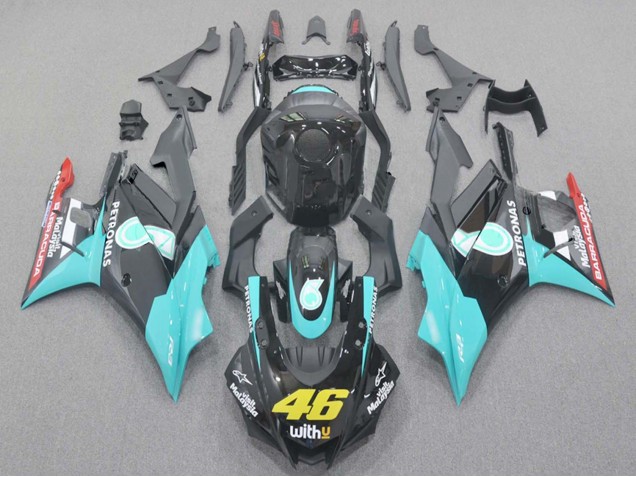 Rabatt Yamaha YZF R3/R25 Motorrad Verkleidung 2019-2021 - Hellblau Rot Schwarz Petronas 46