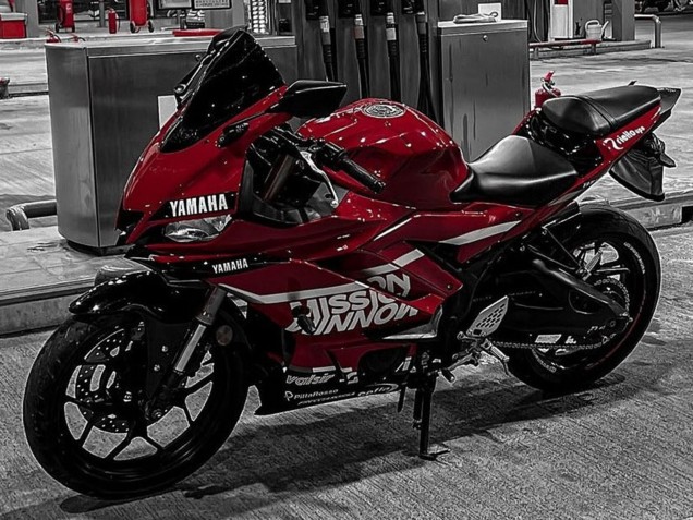 Rabatt Yamaha YZF R3/R25 Motorrad Verkleidung 2019-2021 - Dunkel Rot Weiss Silber Schwarz Valsir