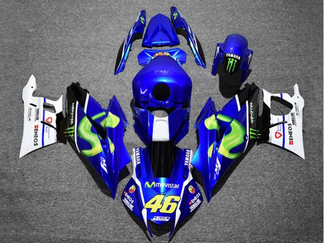 Rabatt Yamaha YZF R3/R25 Motorrad Verkleidung 2019-2021 - Blau Weiss Grun Schwarz Monster MoviStar ENEOS 46