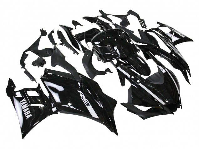 Rabatt Yamaha YZF R3/R25 Motorrad Verkleidung 2019-2021 - Glanzendes Schwarz Weiss