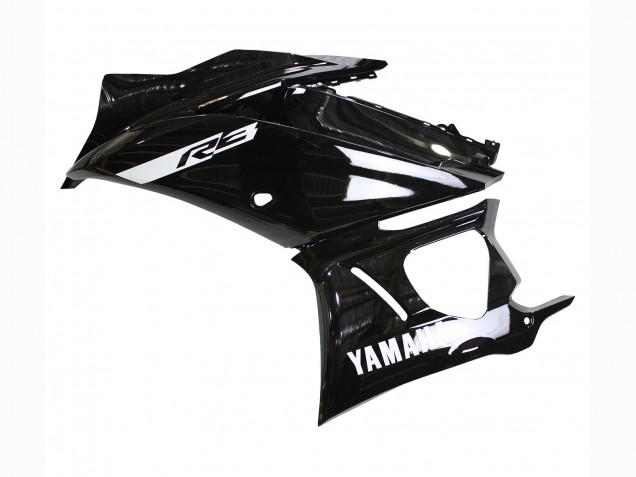 Rabatt Yamaha YZF R3/R25 Motorrad Verkleidung 2019-2021 - Glanzendes Schwarz Weiss