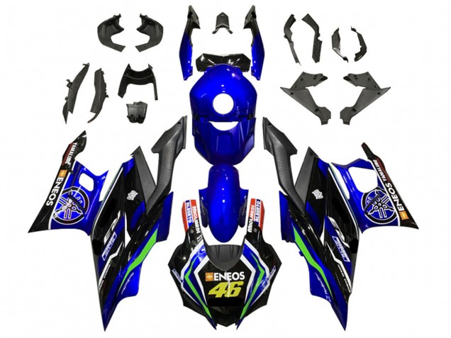 Rabatt Yamaha YZF R3/R25 Motorrad Verkleidung 2019-2021 - Blau Weiss Grun Schwarz ENEOS 46